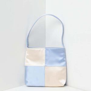 Vera Checkerboard Bag Light Blue Ivory