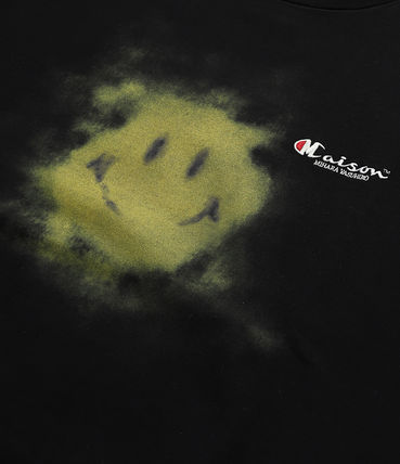 Smiley Face Printing T-shirt - Black