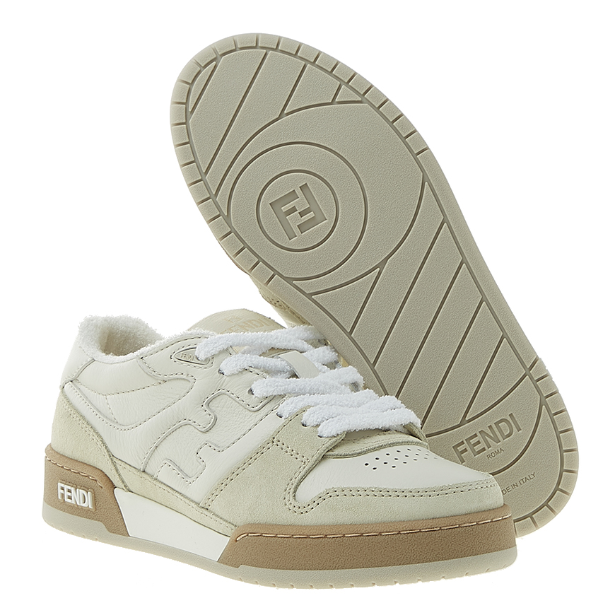 Fendi Match White suede low tops