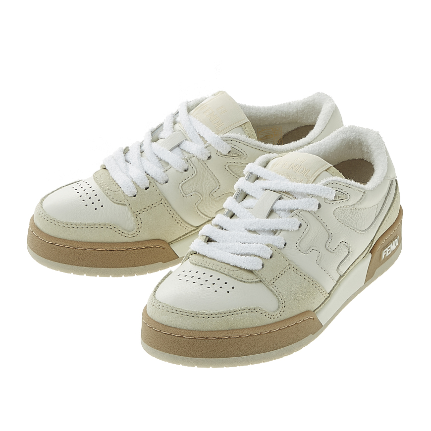 Fendi Match White suede low tops