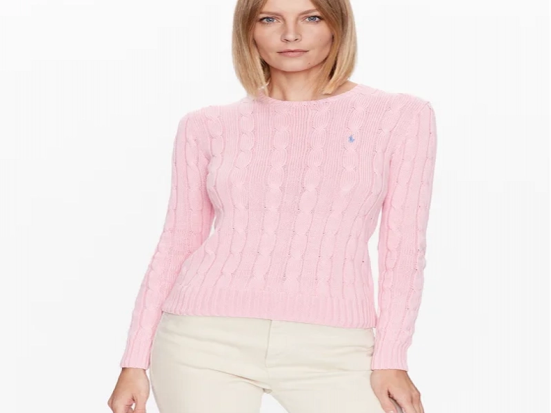 Pony Logo Embroidery Cable Knit - Pink