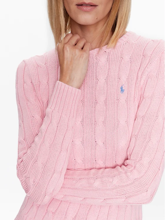 Pony Logo Embroidery Cable Knit - Pink