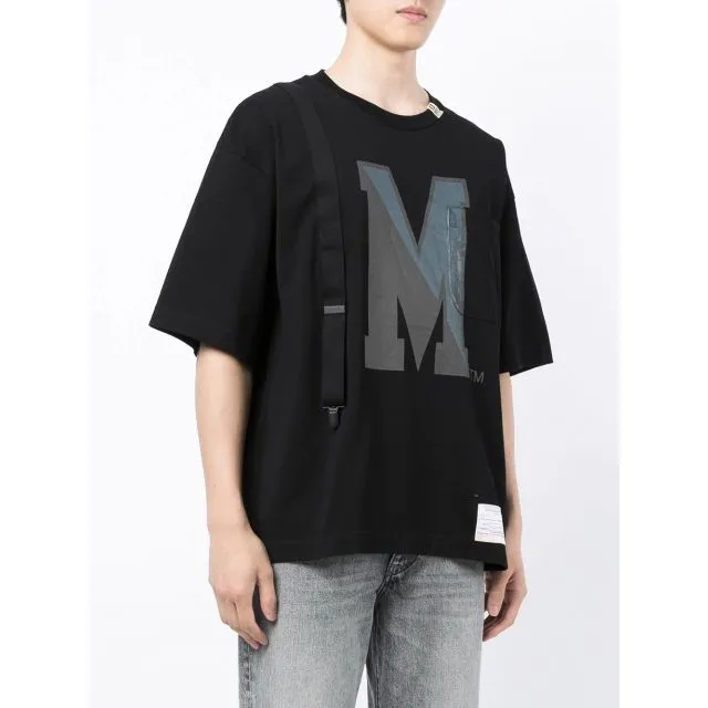 Logo print black T-shirt