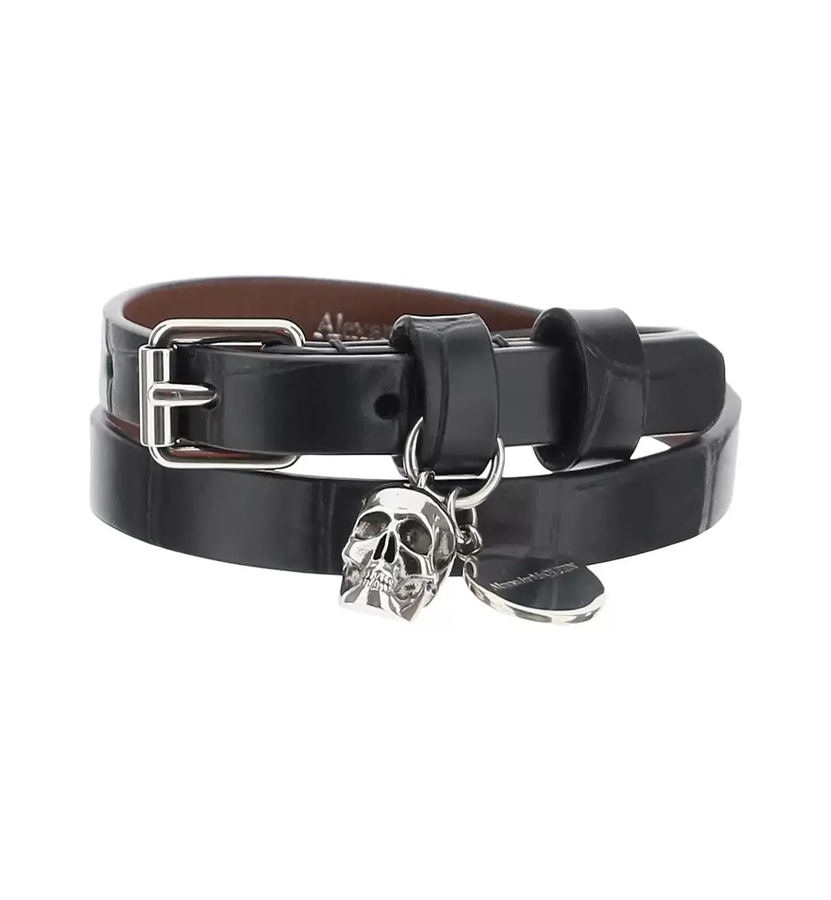 PIONIER DOUBLE WRAP LEATHER BRACELET ALEXANDER MCQUEEN