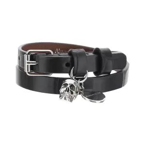 PIONIER DOUBLE WRAP LEATHER BRACELET ALEXANDER MCQUEEN