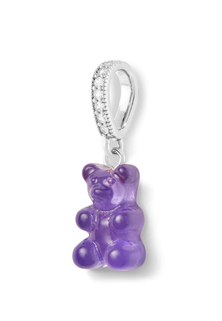 Nostalgia bear - Plum - Silver plated Pave Connector