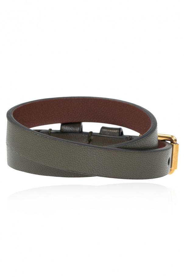 ALEXANDER MCQUEEN GREEN LEATHER BRACELET