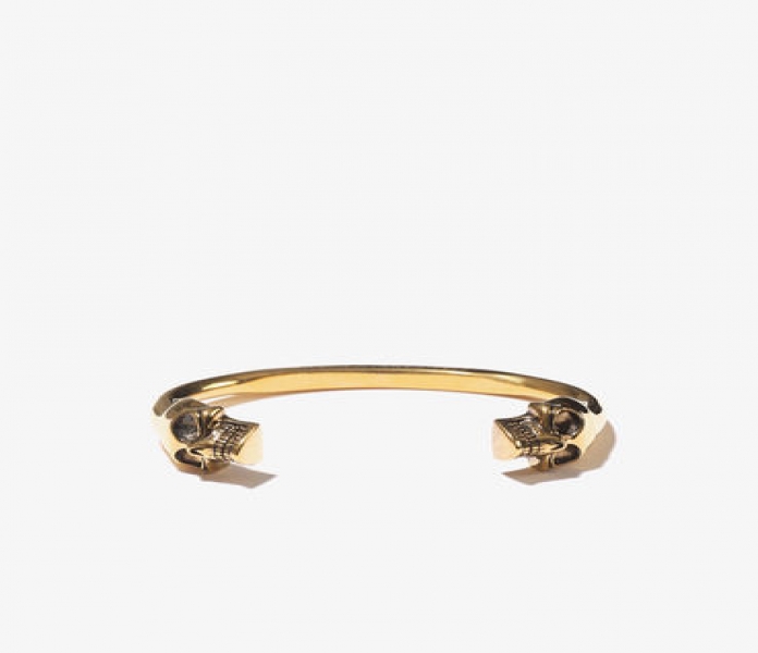 Twin skull bracelet -  Gold