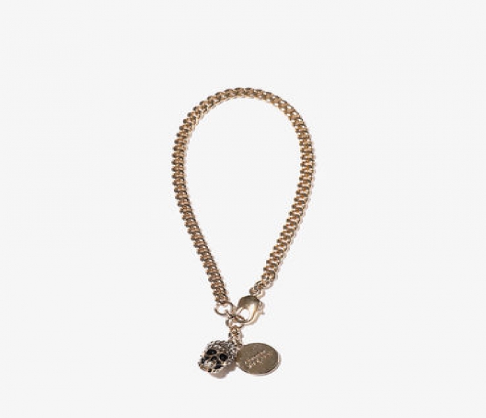ALEXANDER MCQUEEN GOLD CHAIN BRACELET WITH CHARMS
