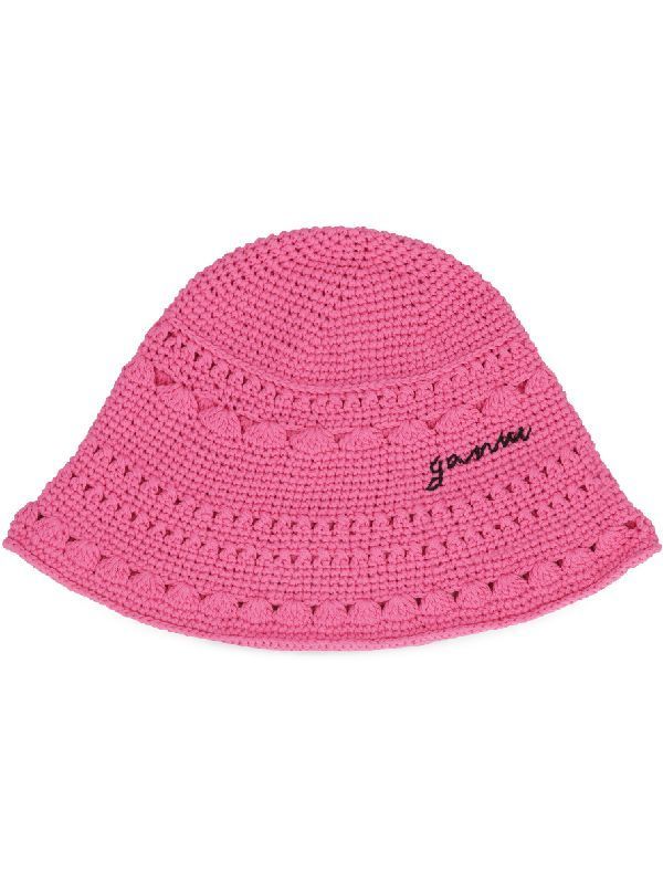 COTTON CROCHET BUCKET HAT SOLID 