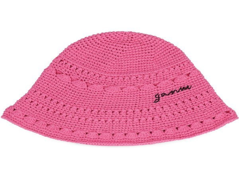 COTTON CROCHET BUCKET HAT SOLID 