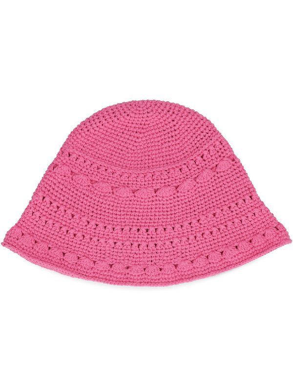 COTTON CROCHET BUCKET HAT SOLID 