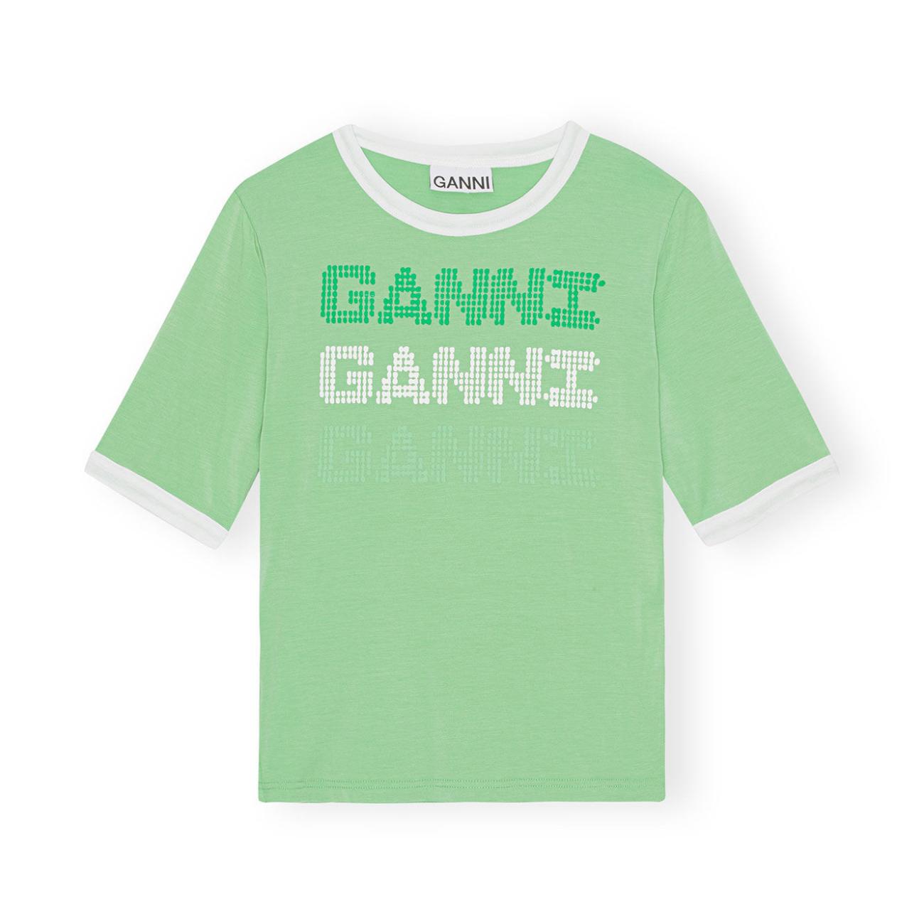 LIGHT STRETCH JERSEY GANNI FITTED T-SHIRT 