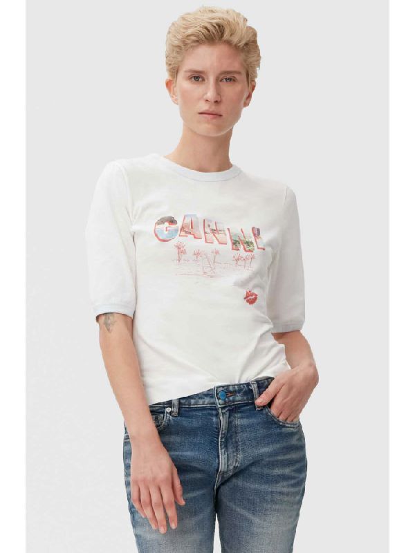 LOGO T-SHIRT GANNI - White