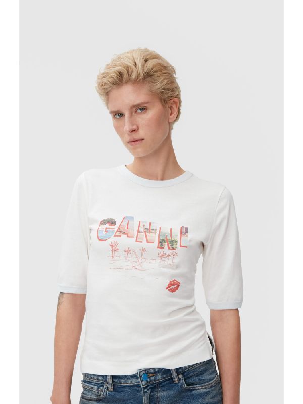 LOGO T-SHIRT GANNI - White
