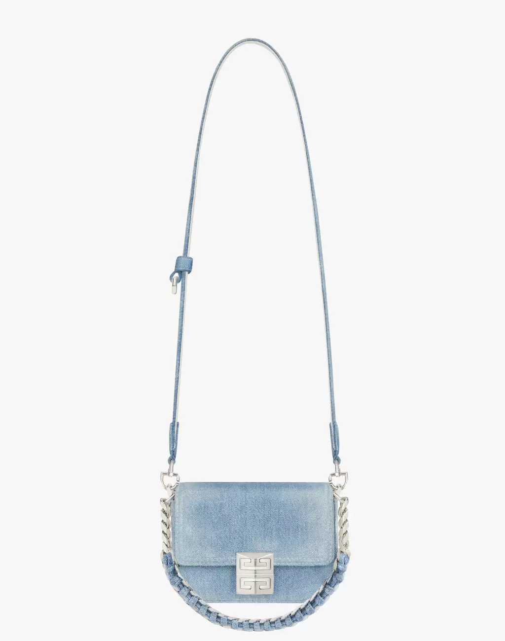 Small 4G bag in denim with chain