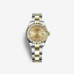 Rolex Lady-Dayjust 28 Champagne 279173 (Fluted/Oyster)