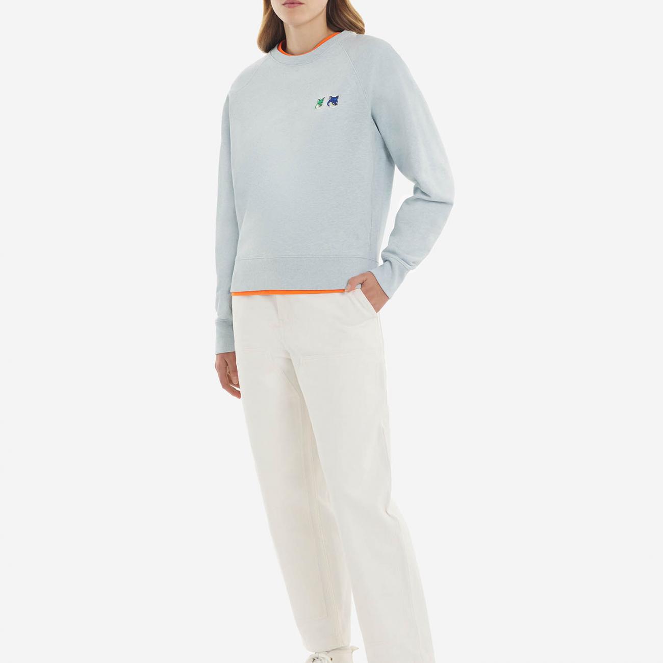 DOUBLE MONOCHROME FOX HEAD ADJUSTED SWEATSHIRT 