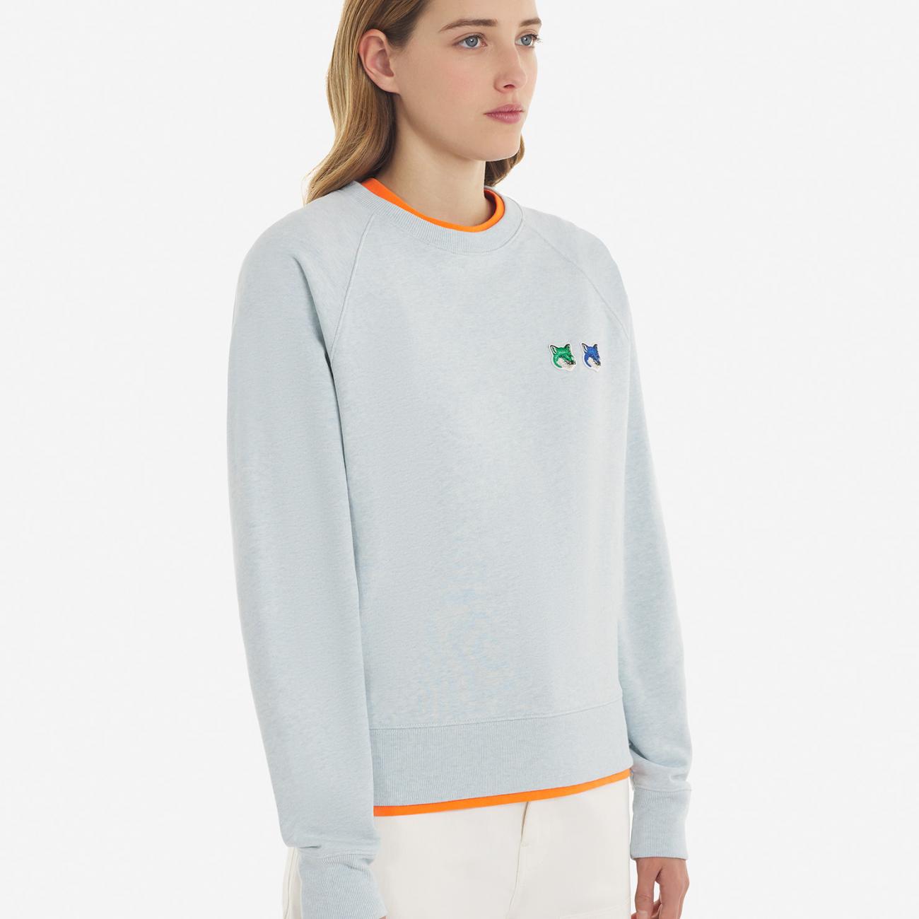 DOUBLE MONOCHROME FOX HEAD ADJUSTED SWEATSHIRT 