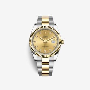 Rolex Datejust 41 Champagne Diamond-Set 126333 (Fluted/Oyster)