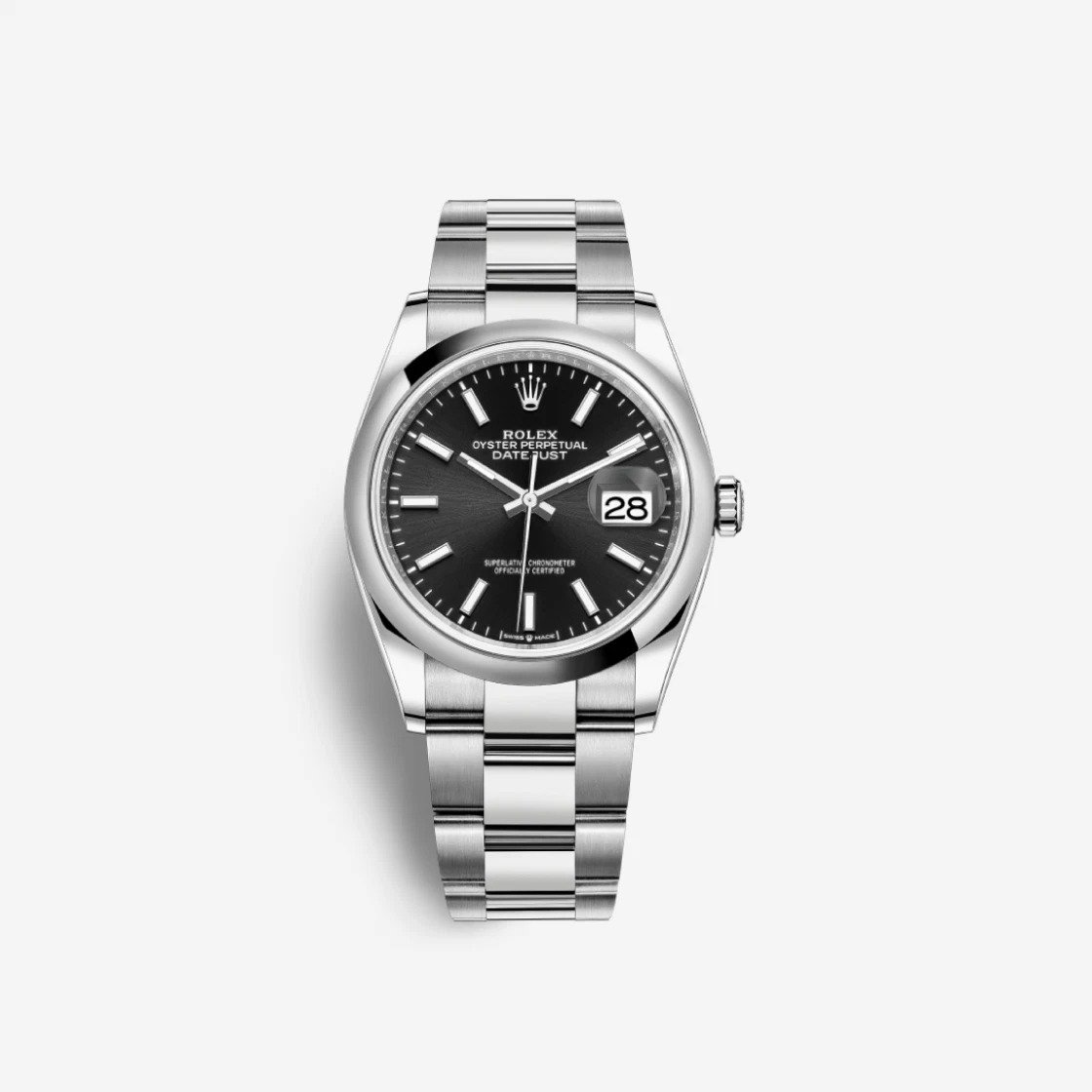 Rolex Datejust 36 Bright Black 126200 (Domed/Oyster)