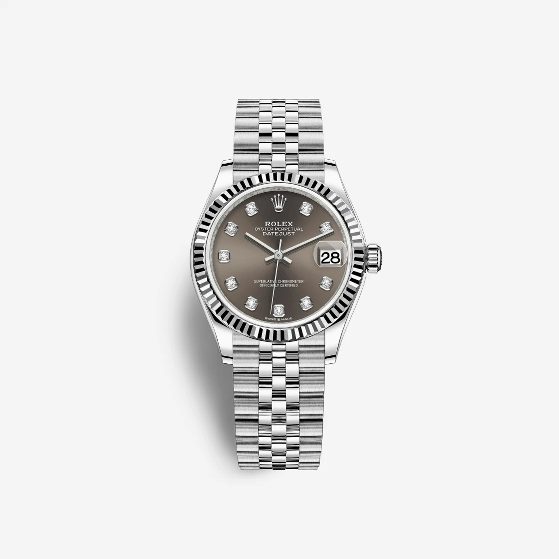 Rolex Datejust 31 Dark Gray Diamond-Set 278274 (Fluted/Jubilee)