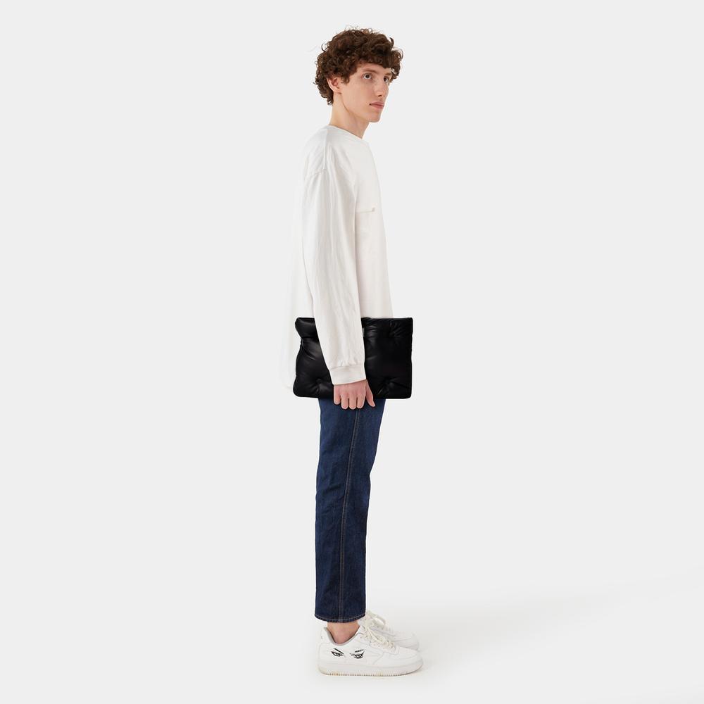 MAISON MARGIELA BLACK CLUTCH WITH LOGO