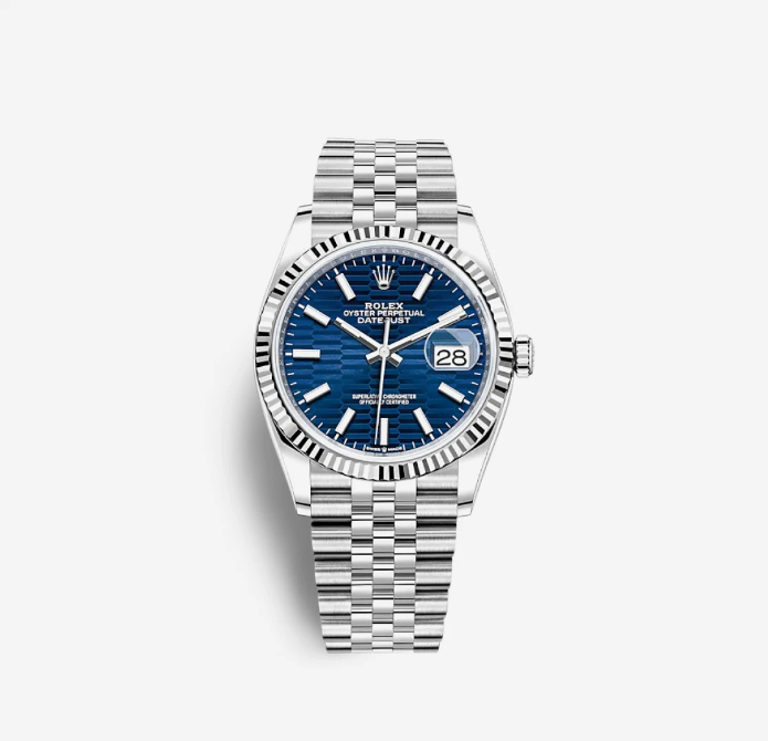Rolex Datejust 36 Fluted Motif Bright Blue 126234 (Fluted/Jubilee)