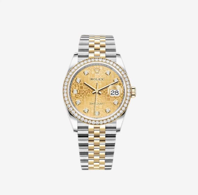 Rolex Datejust 36 Jubilee Motif Champagne Diamond-Set 126283RBR (Diamond/Jubilee)