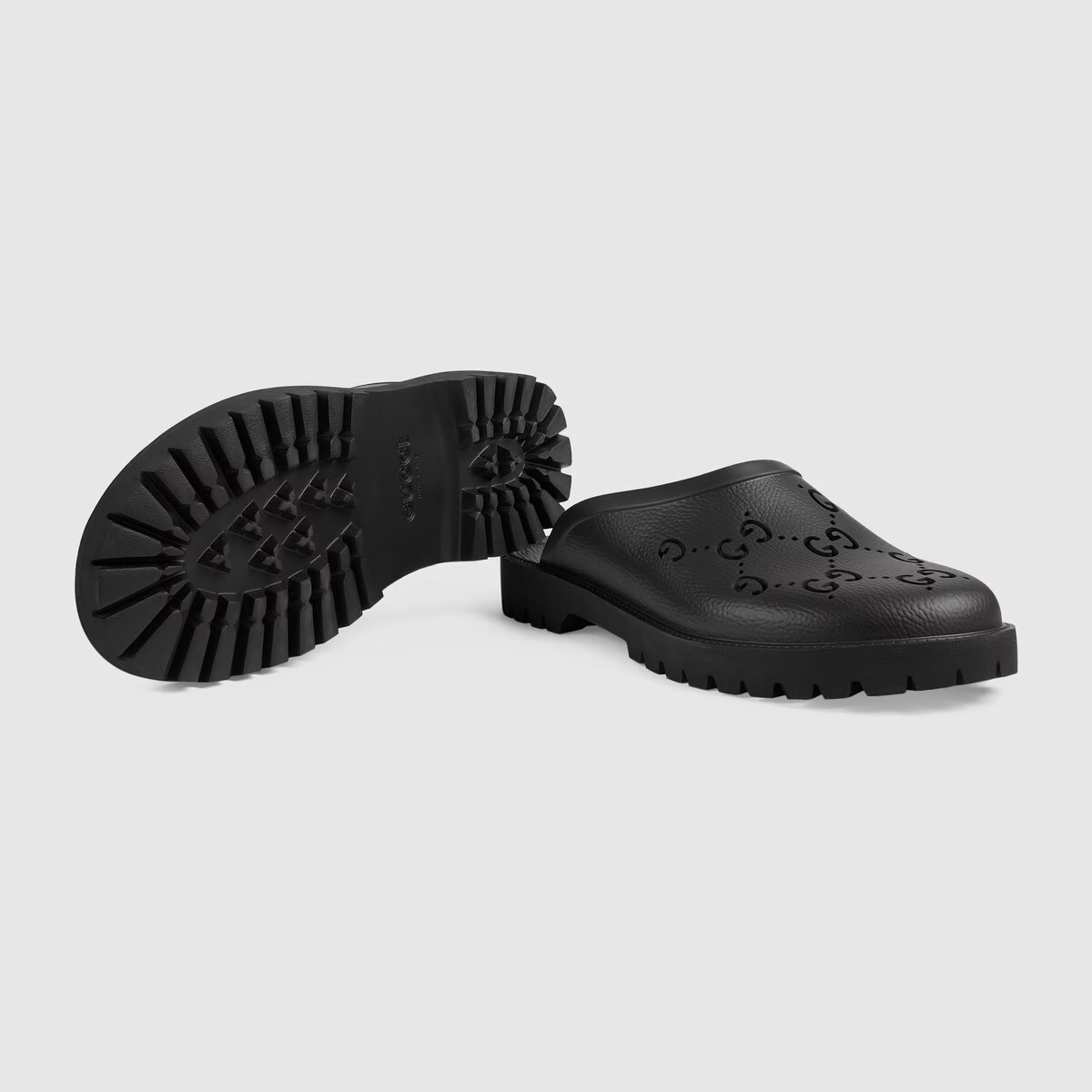 Gucci GG Rubber Slip On Sandal Black