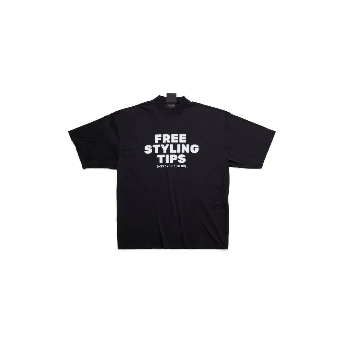 STYLING HOTLINE LARGE FIT T-SHIRT IN FADE BLACK