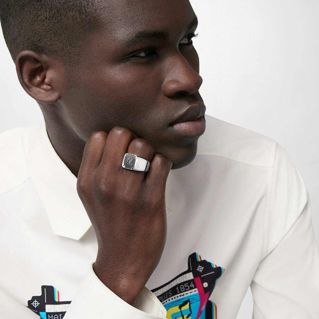 Monogram Signet Ring Palladium