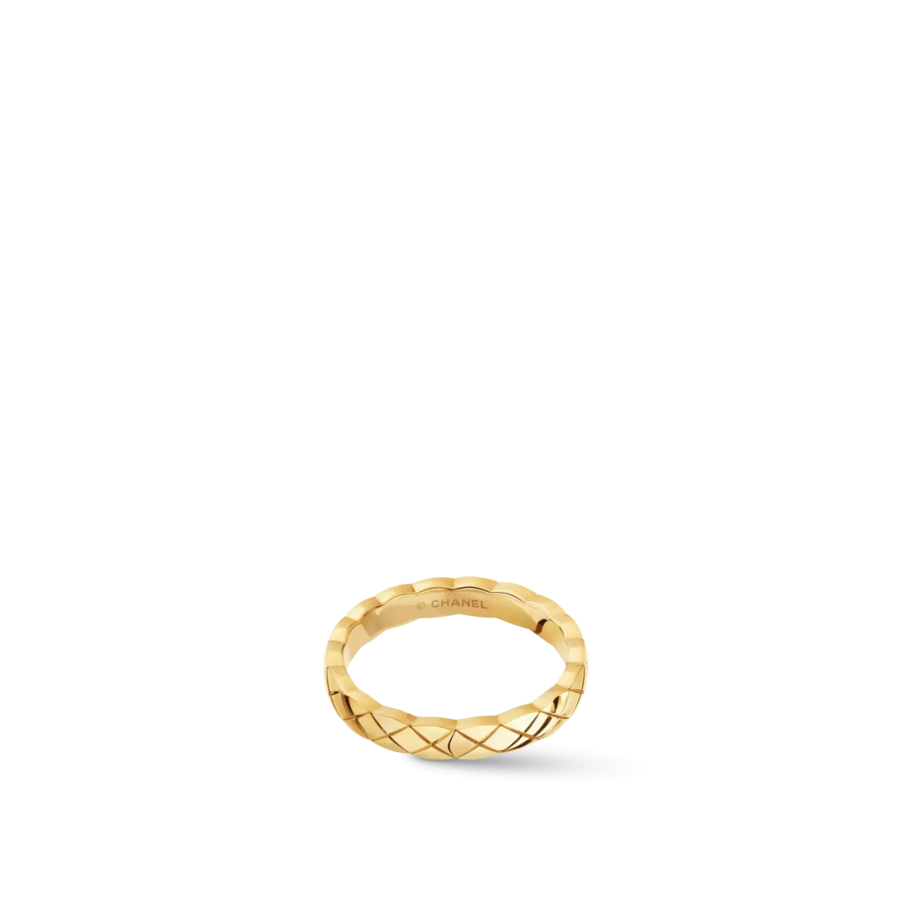 Crush Ring Quilted Motif Mini & 18K Yellow Gold