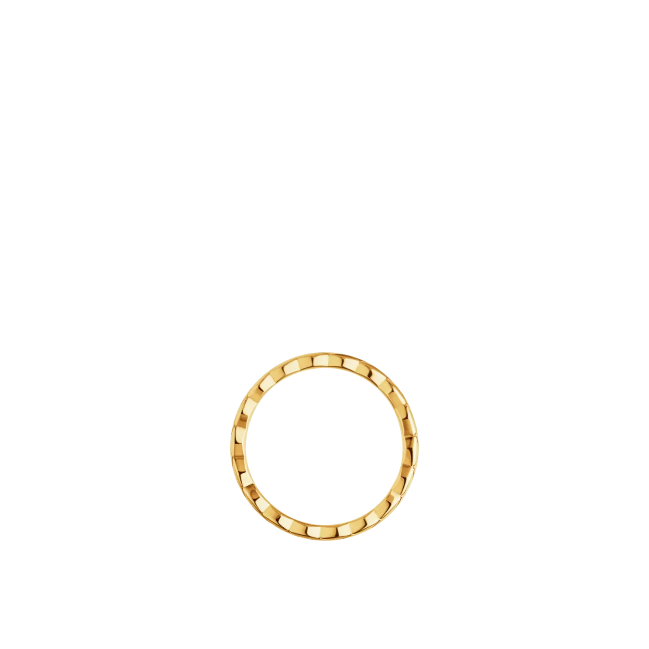 Crush Ring Quilted Motif Mini & 18K Yellow Gold