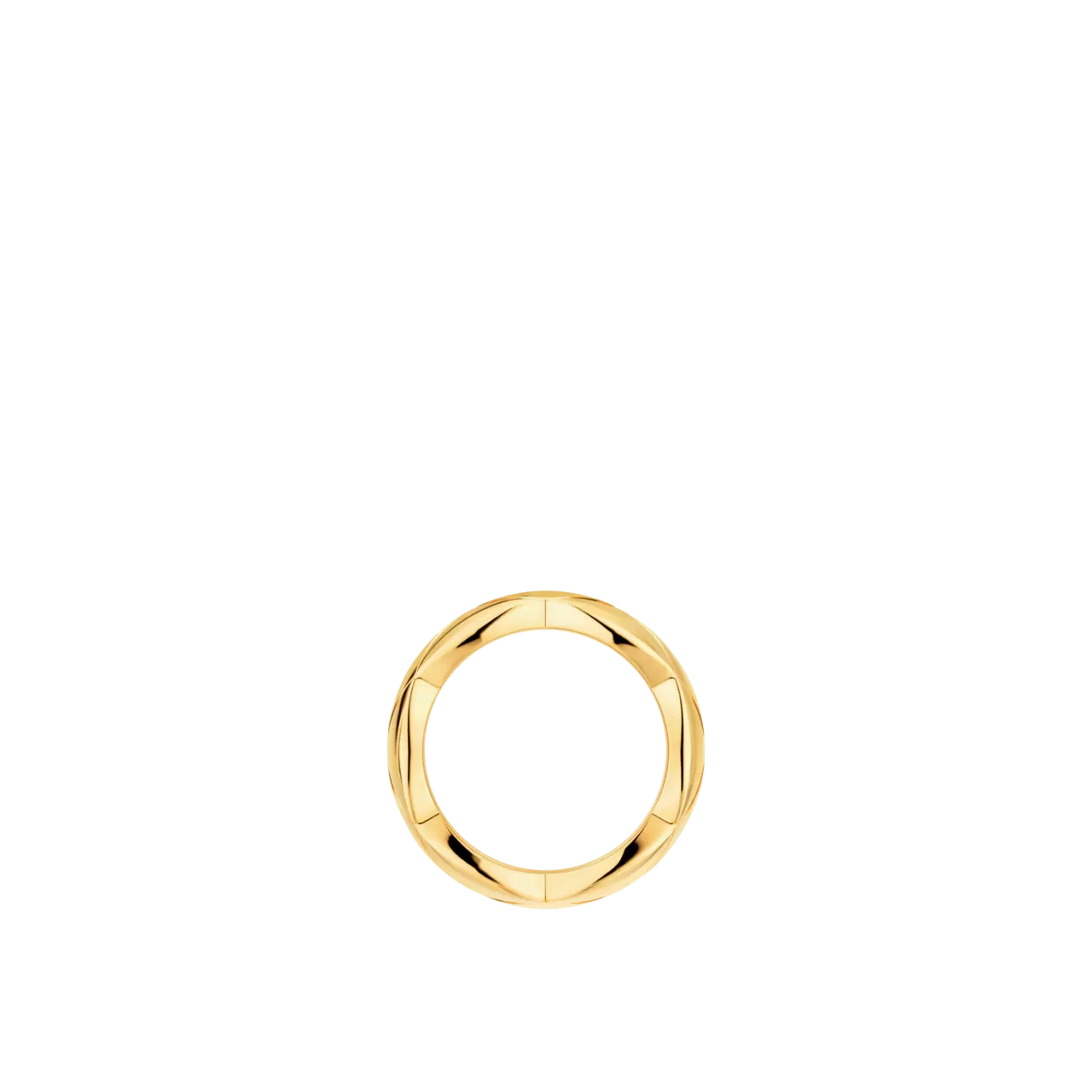 Crush Ring Quilted Motif Large & 18K Yellow Gold