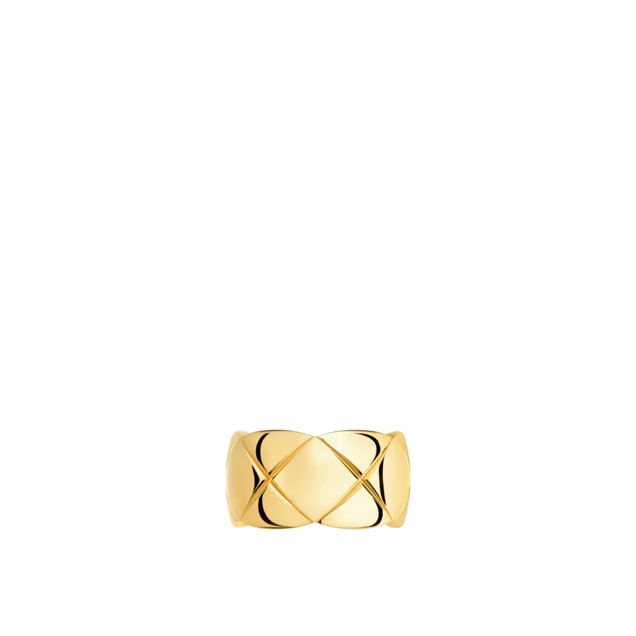 Crush Ring Quilted Motif Large & 18K Yellow Gold