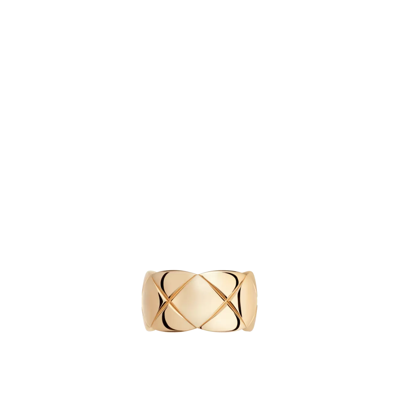 Crush Ring Quilted Motif Large & 18K Beige Gold