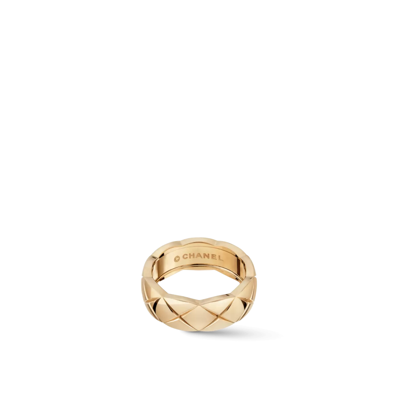 Crush Ring Quilted Motif Small & 18K Beige Gold