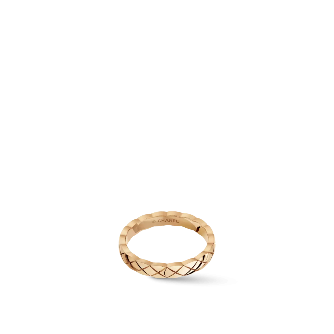 Crush Ring Quilted Motif Mini & 18K Beige Gold