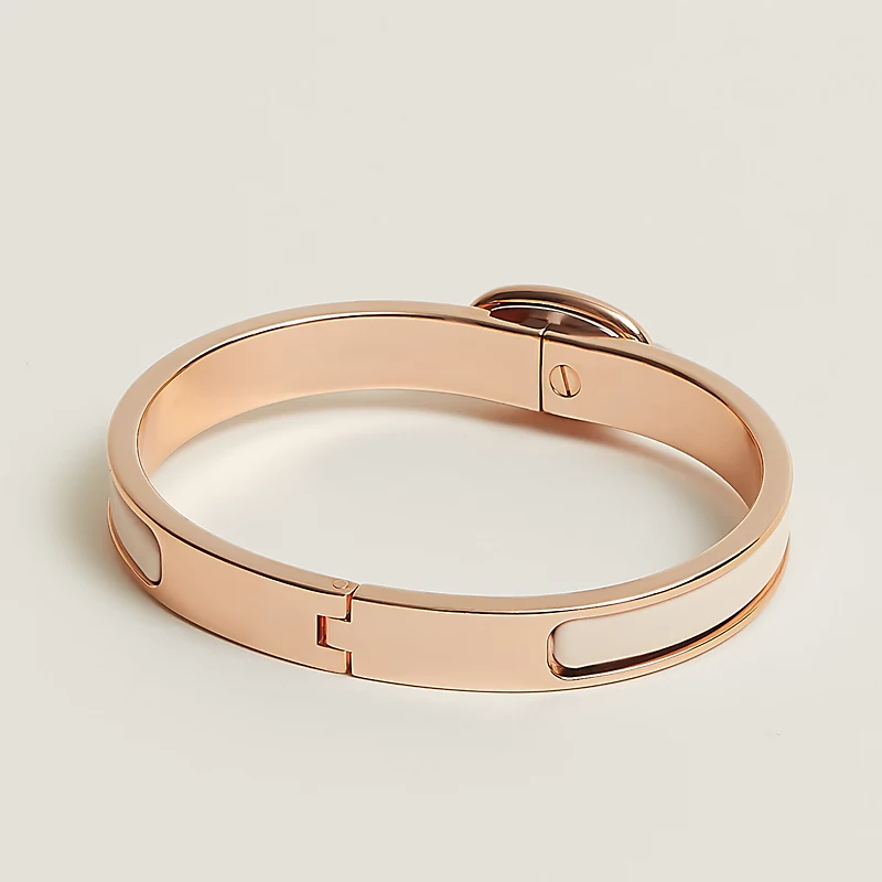 Hermes Mini Clic Chaine D'Ancre Bracelet Rose Gold & Creme