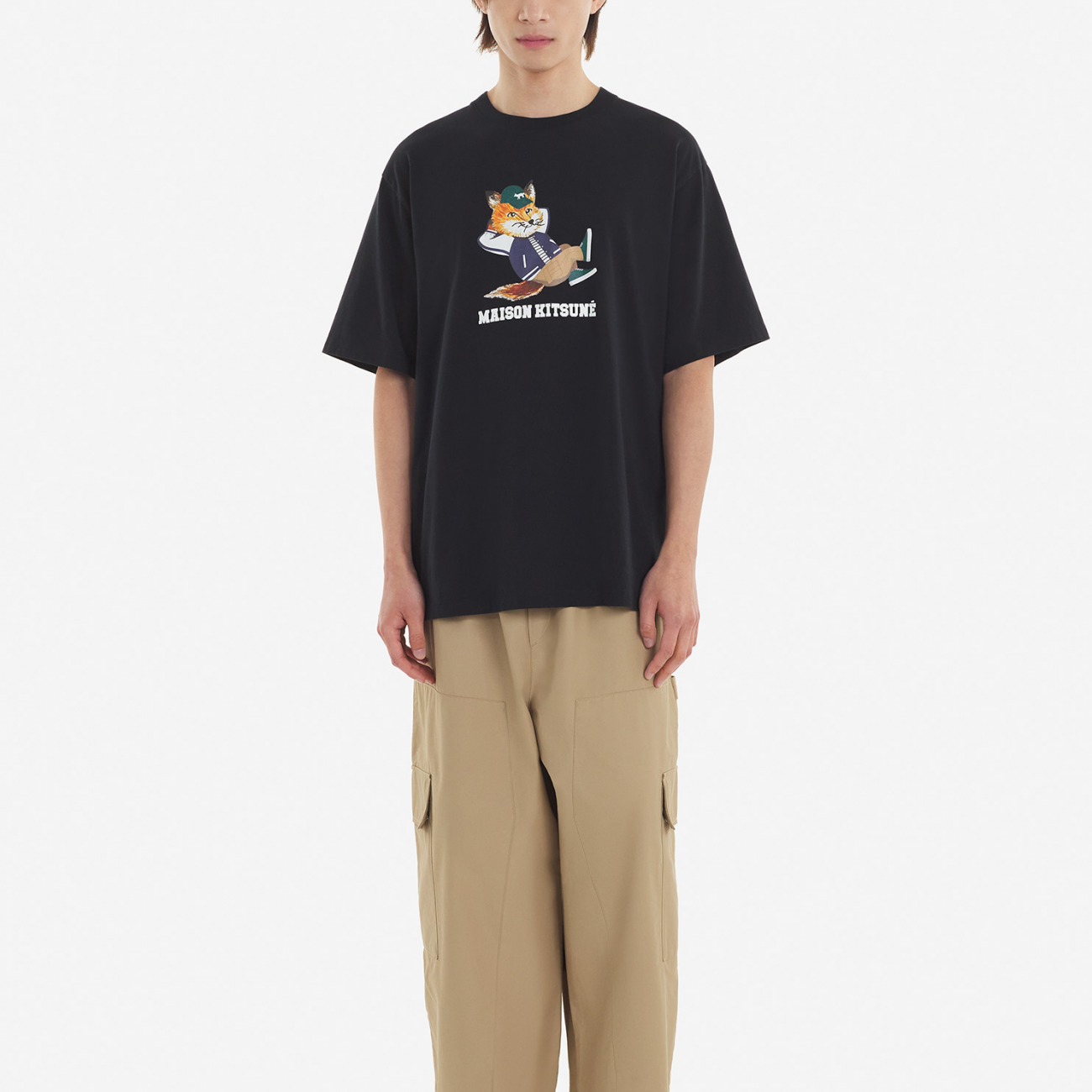 DRESSED FOX EASY TEE-SHIRT IN BLACK