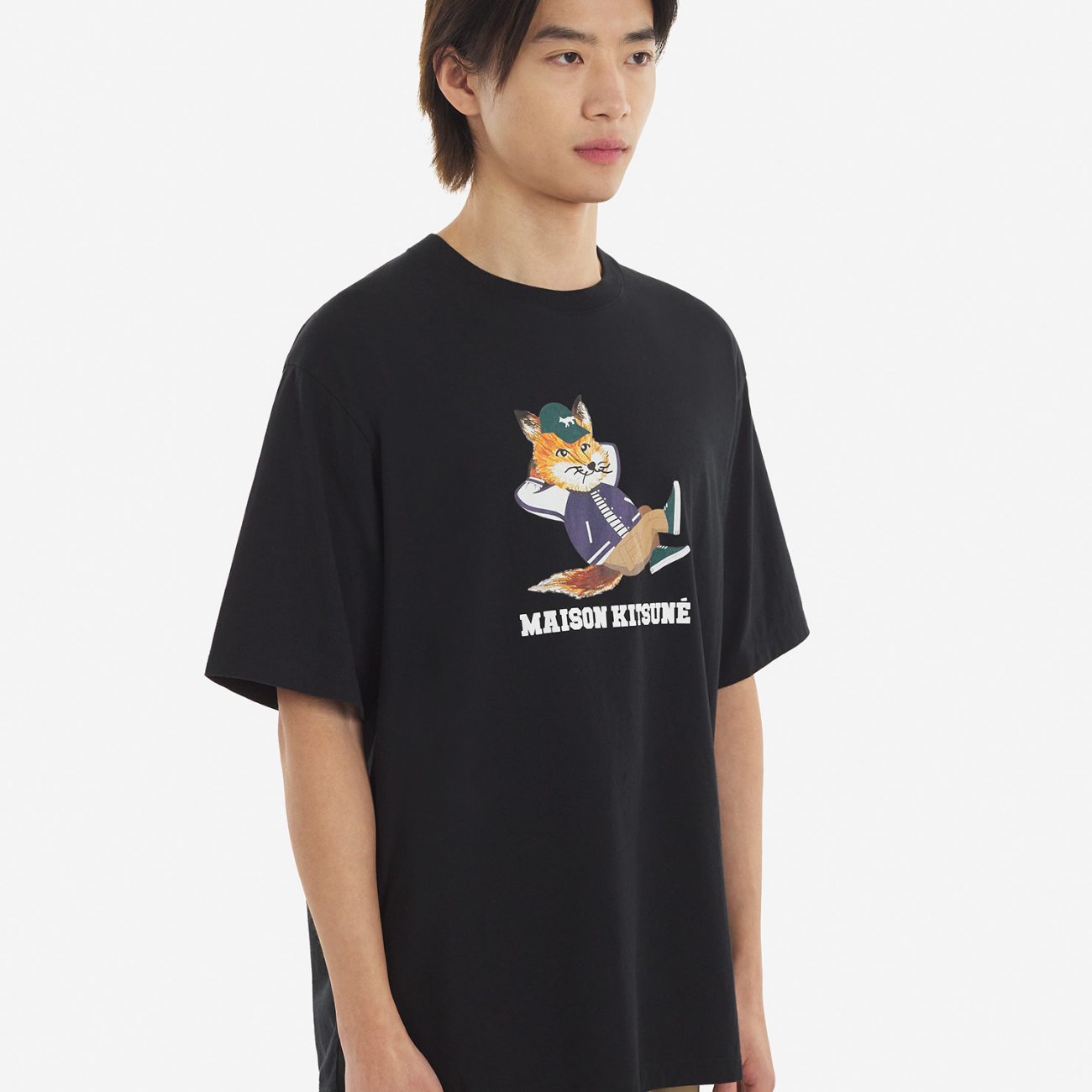 DRESSED FOX EASY TEE-SHIRT IN BLACK