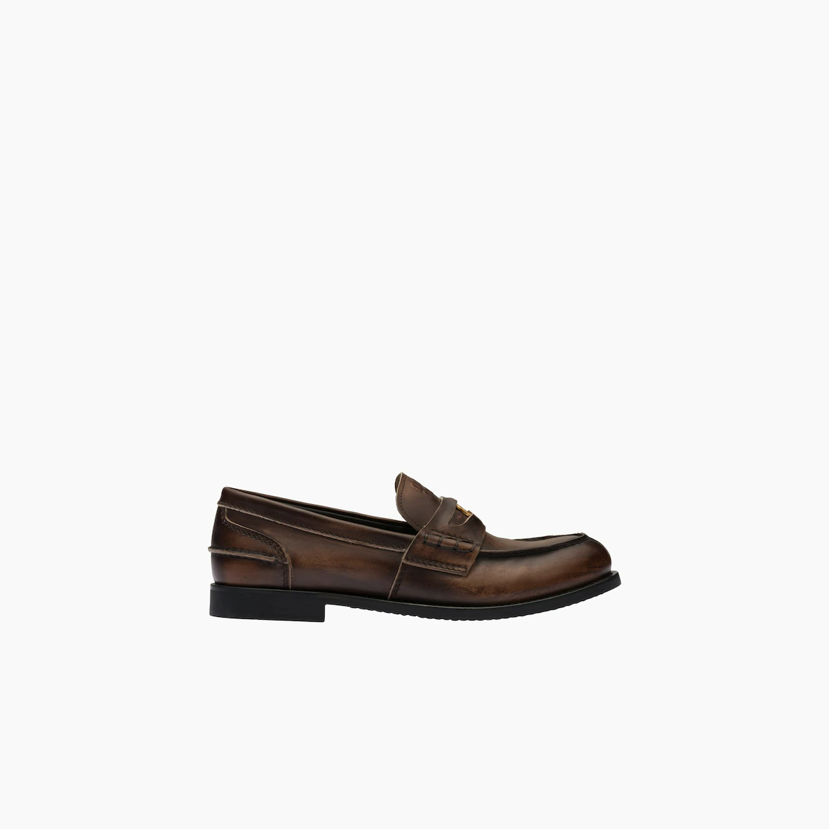 Leather penny loafers in Brown