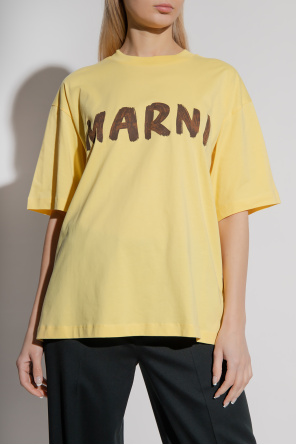 MARNI YELLOW T-SHIRT WITH LOGO