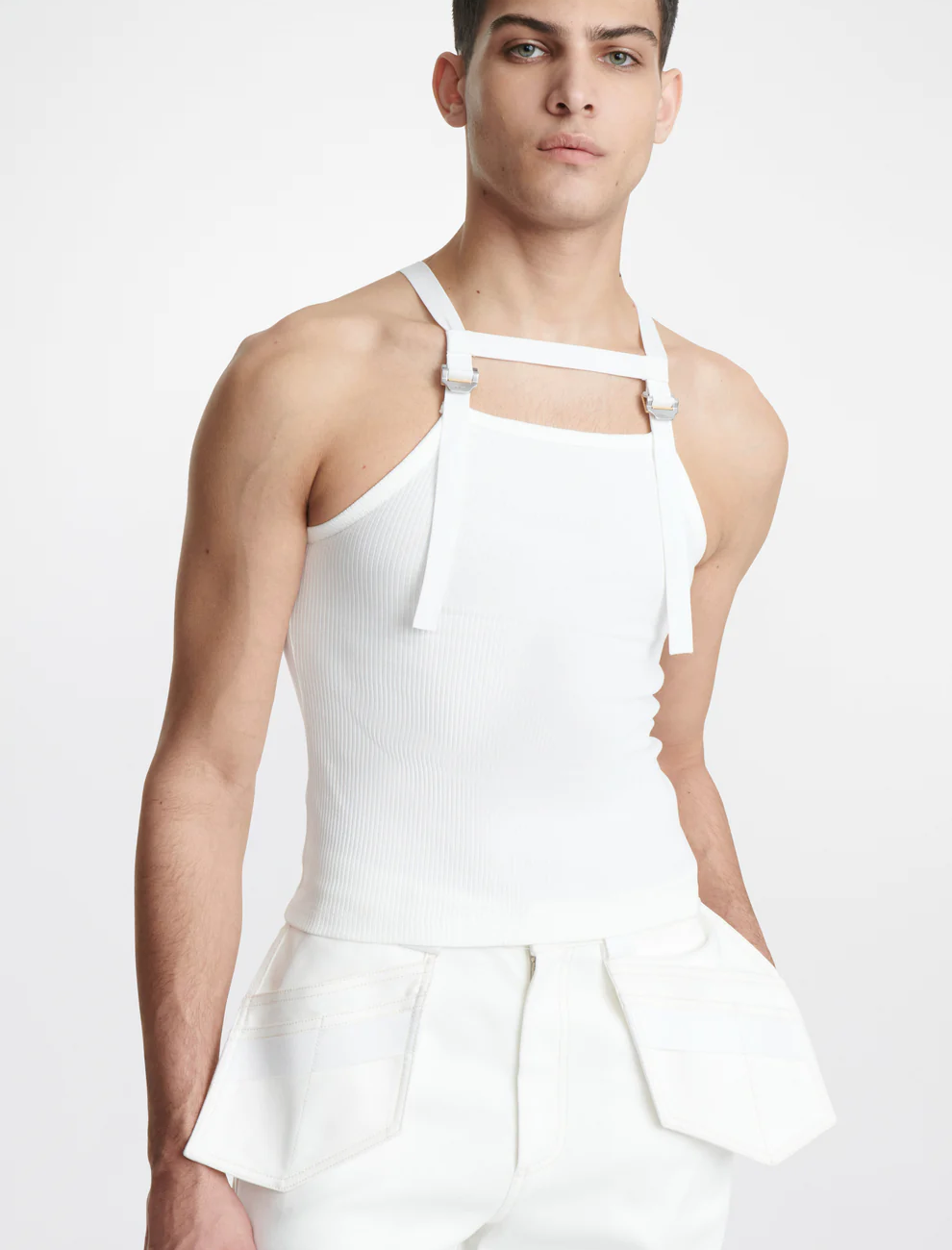 SAFETY HARNESS RIB TANK IN WHITE
