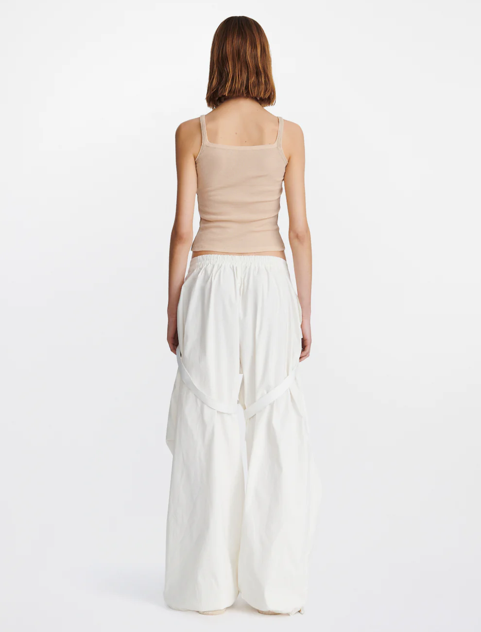 TRIPLE STITCH SCOOP TANK IN BEIGE