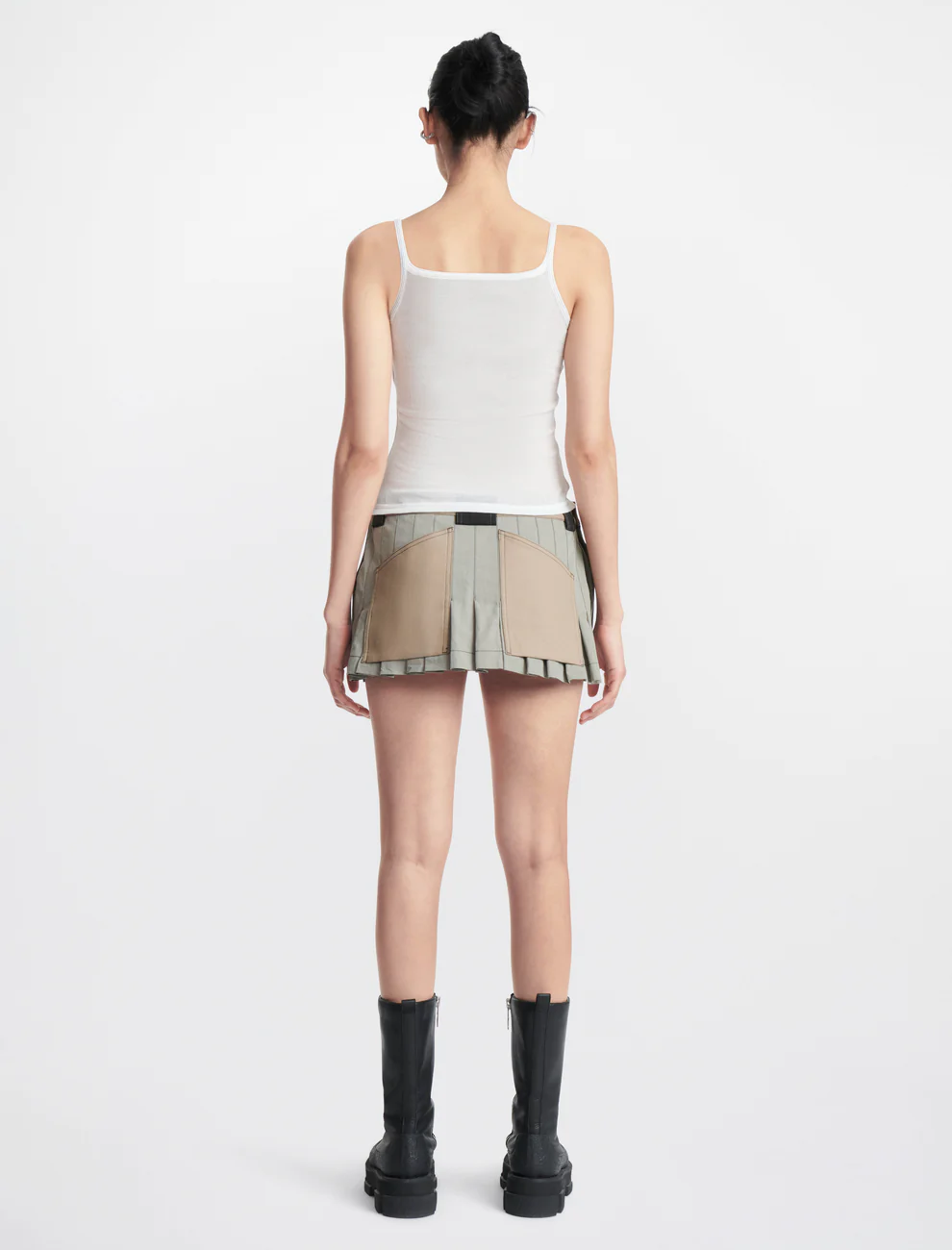 TRIPLE STITCH SCOOP TANK IN WHITE