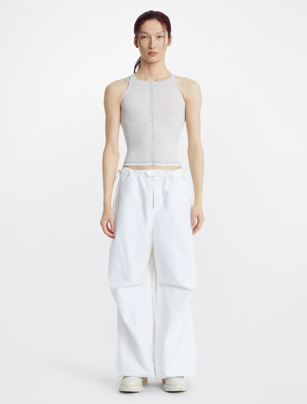 TRIPLE STITCH TANK IN IVORY