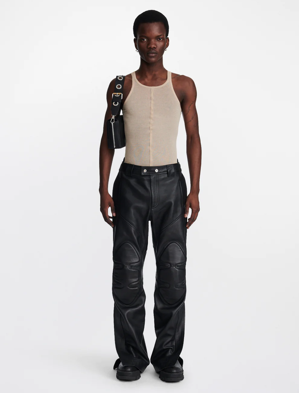 TRIPLE STITCH TANK IN BEIGE