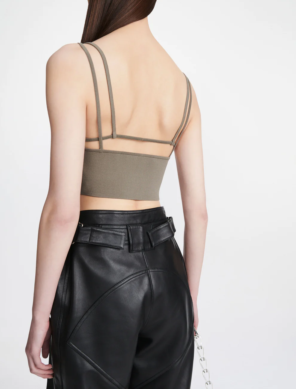 SPLIT STRAP TOP IN BEIGE